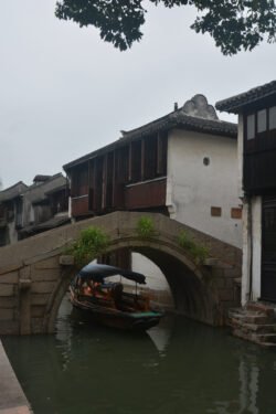 Pedestrian Bridge Over a Canal in Zhouzhuang China