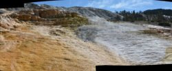 Panorama of Mt Terrace at Yellowstone Park