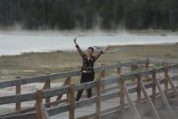 Winnie on the Hot Springs Walkway