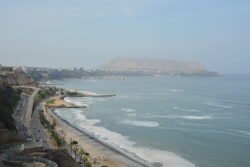 Looking down on the beaches of Miraflores district from coastal cliffs
