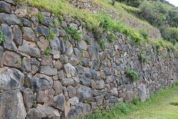 An Example of Encased Coursed Masonry in the Sacred Valley archeological site of Pisaq (Pisac).