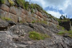 An Example of Sedimentary Coursed Masonry in the Sacred Valley archeological site of Pisaq (Pisac).