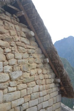 Reconstructed Roof Showing Stonework Details in Machu Picchu