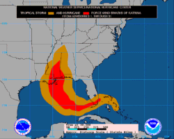 NOAA diagram showing the actual wind pattern in wind strength.The Entire Mississippi Gulf Coast was well within max storm winds of this hurricane.
