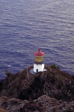 Looking Down on Makapu`U Point Lighthouse, Oahu, Hawaii