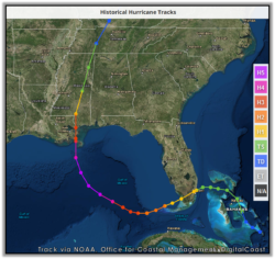 Hurricane Katrina - Historical Storm Track